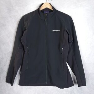 Patagonia Adze Jacket Womens XS Black Polartec Windbloc Softshell Hybrid Zip